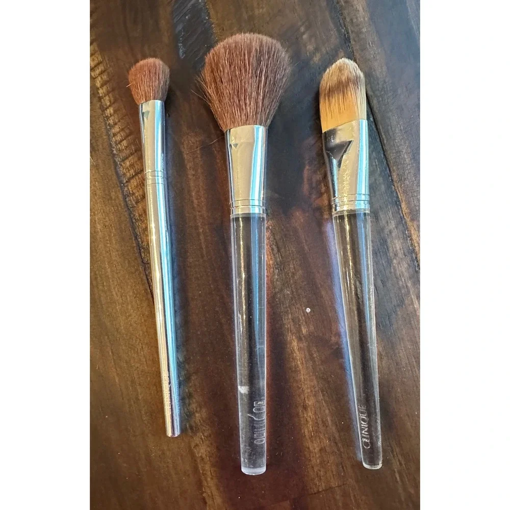 Assorted Makeup Brush Set IT Cosmetics Clinique Merle Norman Laura Geller Case